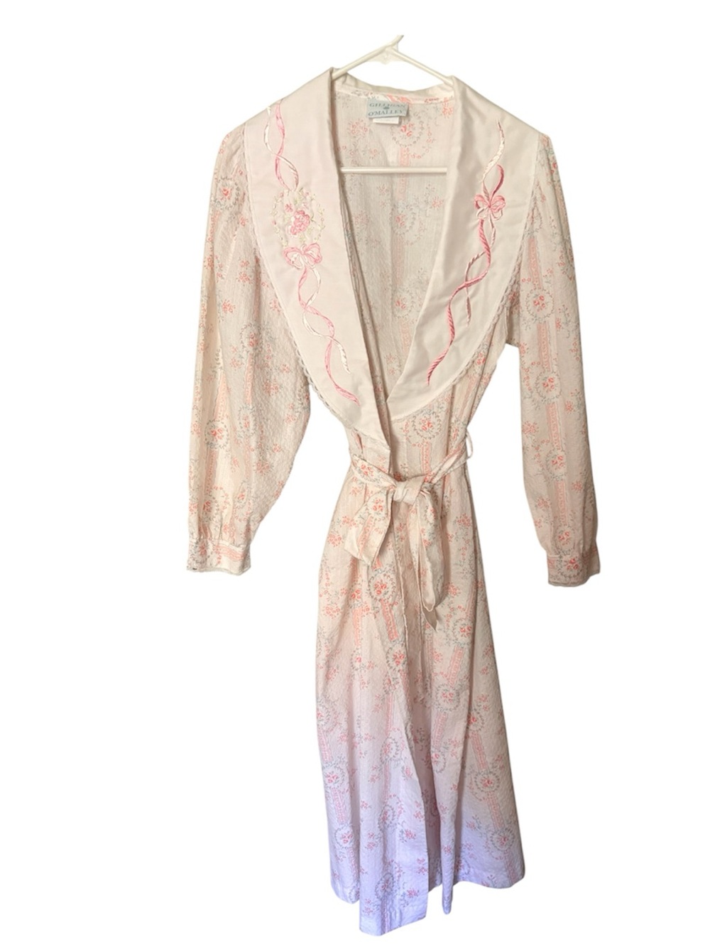 Gilligan O’Malley Vintage Robe Grannycore Cottagecore Cotton Embroidered Sz S